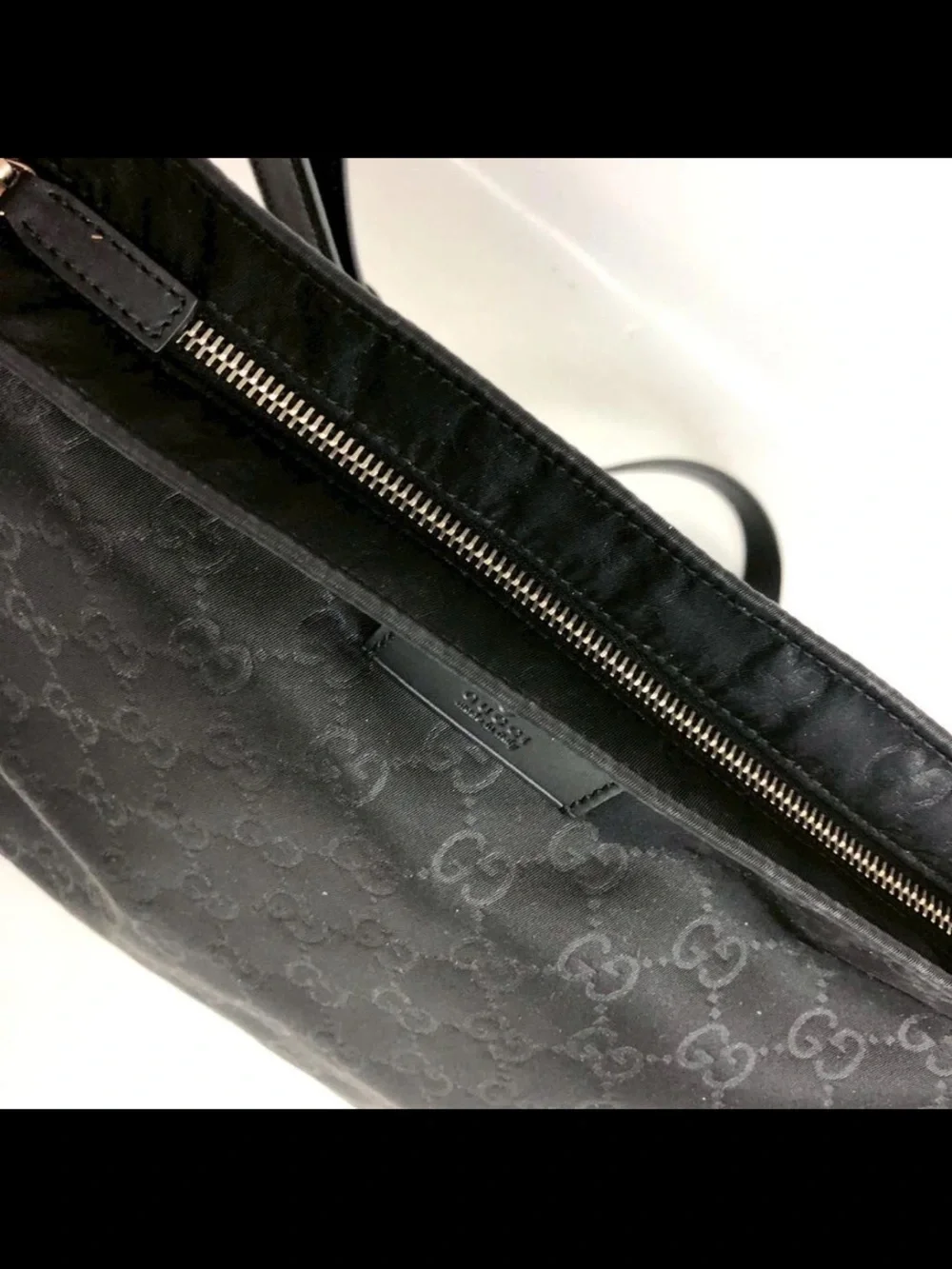 Gucci Black Monogram Shoulder Bag